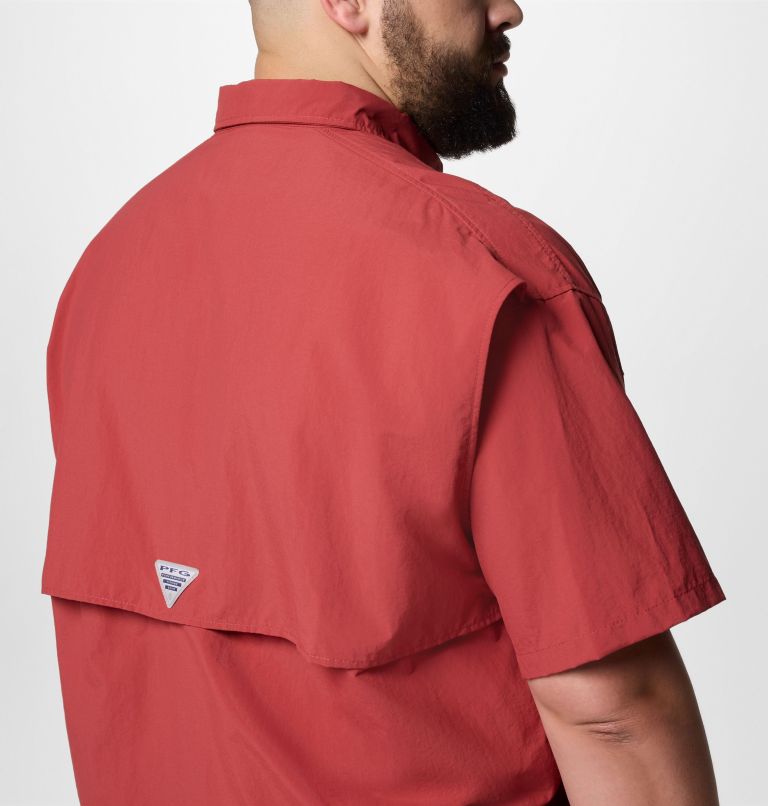 Men’s PFG Bahama II Short Sleeve Shirt - Big, Color: Dusty Crimson, image 6