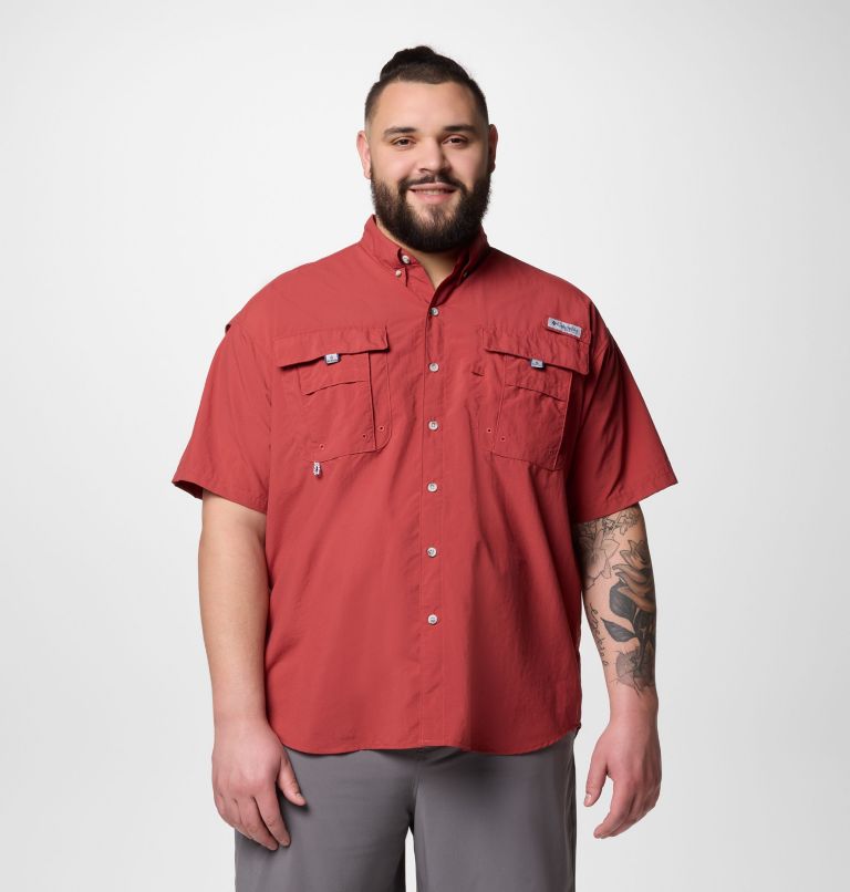 Men’s PFG Bahama II Short Sleeve Shirt - Big, Color: Dusty Crimson, image 1