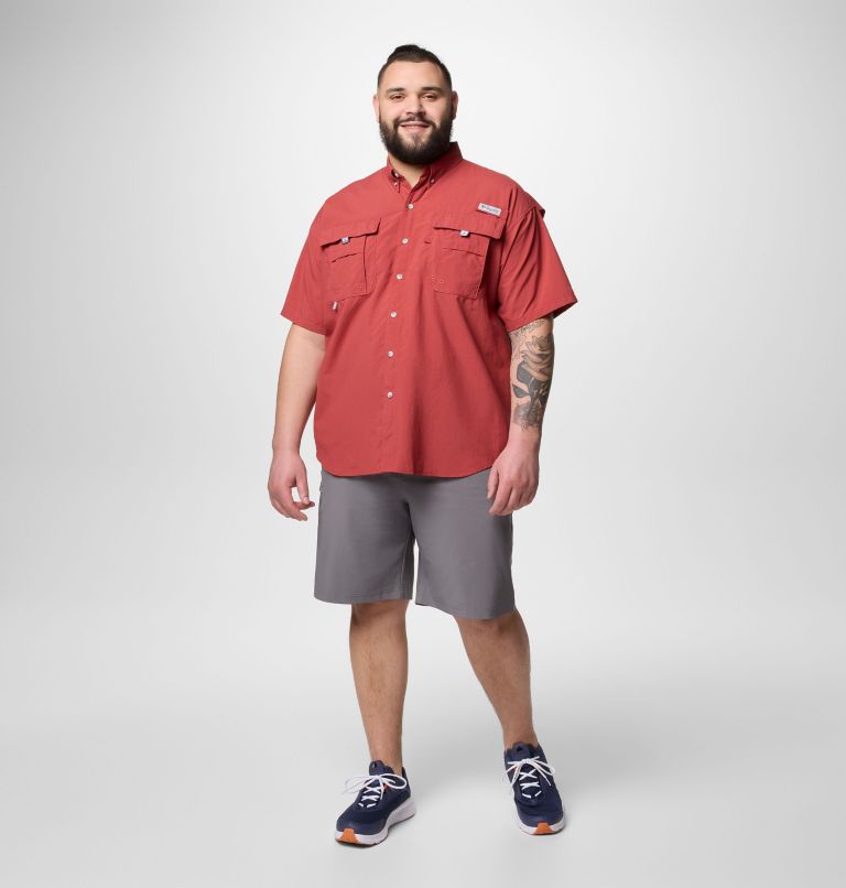 Men’s PFG Bahama II Short Sleeve Shirt - Big, Color: Dusty Crimson, image 2