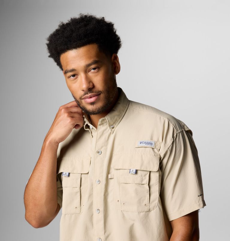 Men’s PFG Bahama II Short Sleeve Shirt - Tall, Color: Fossil, image 5