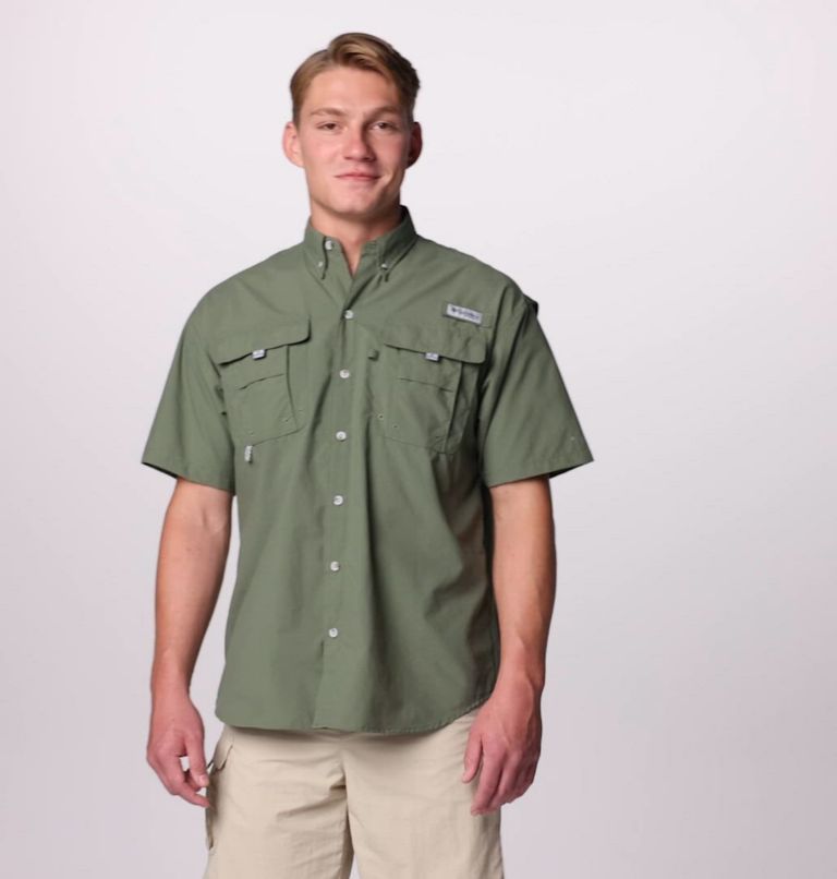 Men’s PFG Bahama II Short Sleeve Shirt - Tall, Color: Cypress