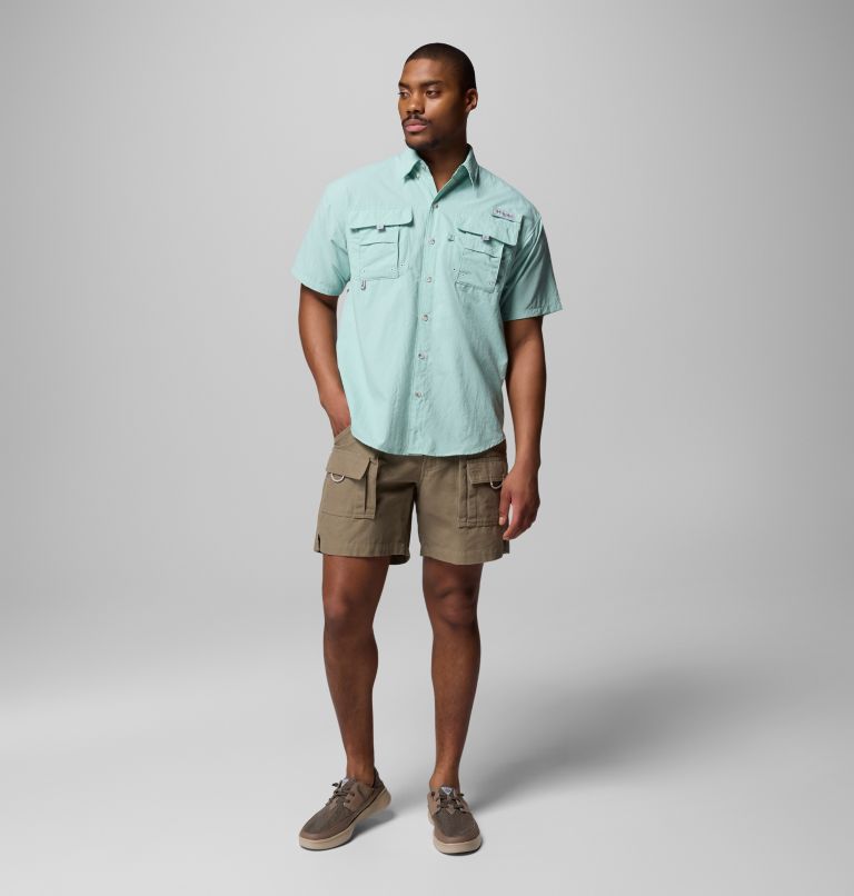 Men’s PFG Bahama II Short Sleeve Shirt - Tall, Color: Misty Jade, image 2
