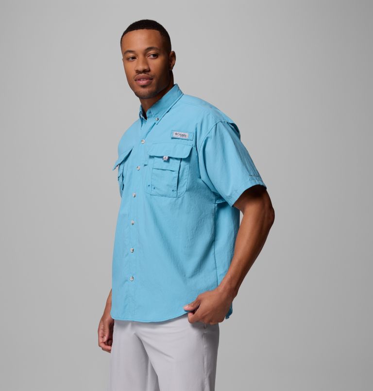 Men’s PFG Bahama II Short Sleeve Shirt - Tall, Color: Vintage Blue, image 4