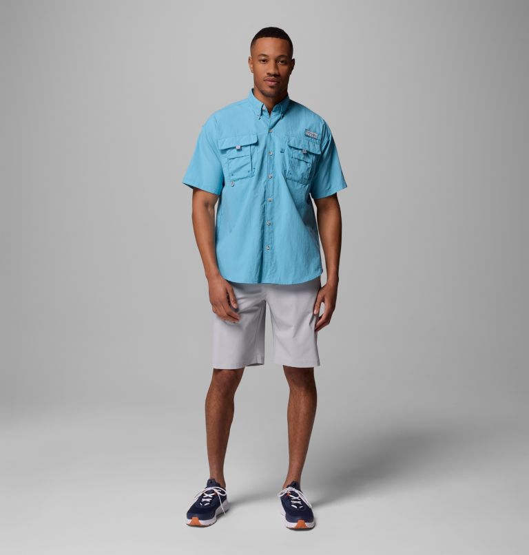 Men’s PFG Bahama II Short Sleeve Shirt - Tall, Color: Vintage Blue, image 2