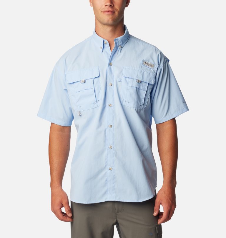 Reel Life, Shirts, Reel Life Light Blue Short Sleeve Fishin All Over  Button Down Shirt Size Small