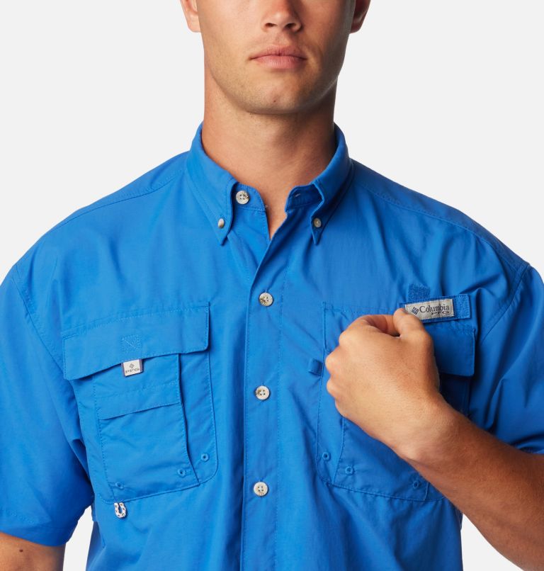 Men’s PFG Bahama II Short Sleeve Shirt - Tall, Color: Vivid Blue, image 4