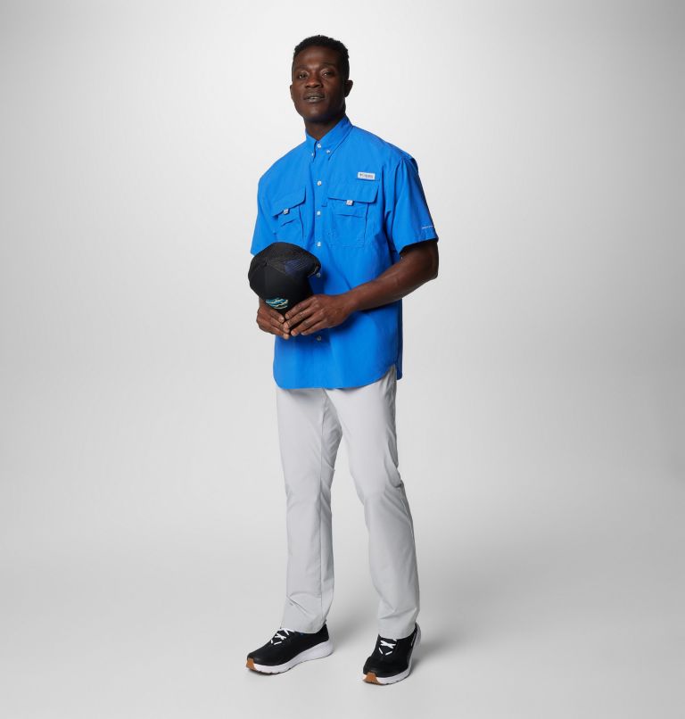 Men’s PFG Bahama II Short Sleeve Shirt - Tall, Color: Vivid Blue, image 3