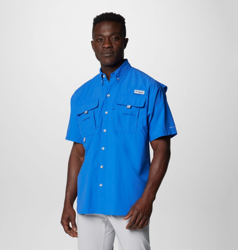 Men’s PFG Bahama II Short Sleeve Shirt - Tall, Color: Vivid Blue, image 1
