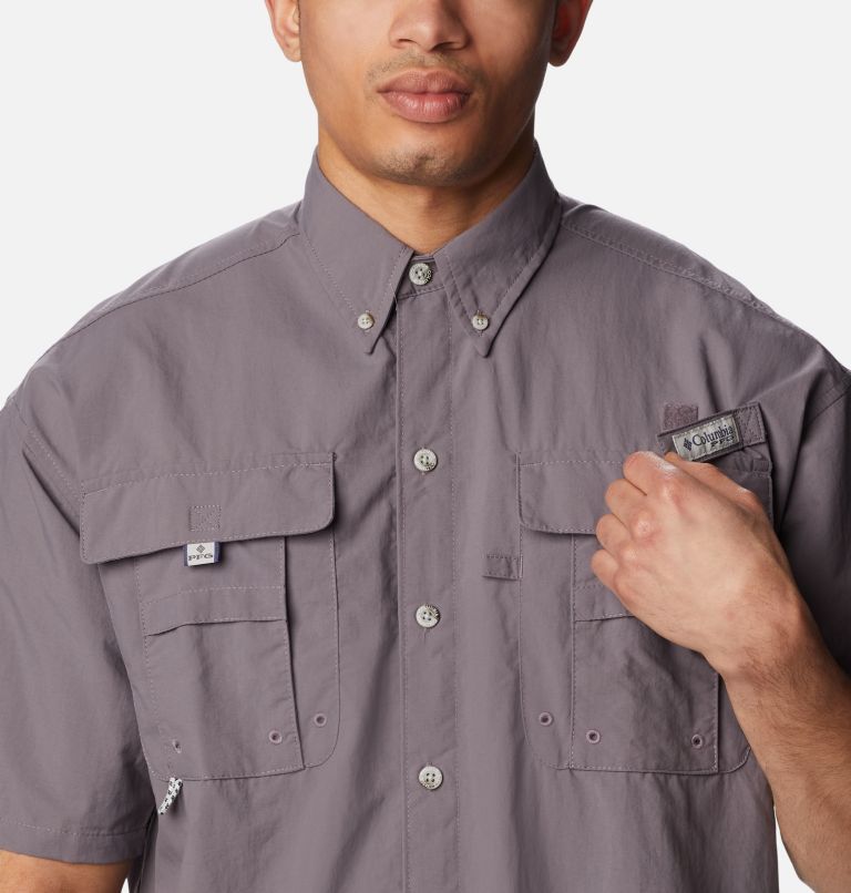 Thumbnail: Men’s PFG Bahama II Short Sleeve Shirt - Tall, Color: Granite Purple, image 4