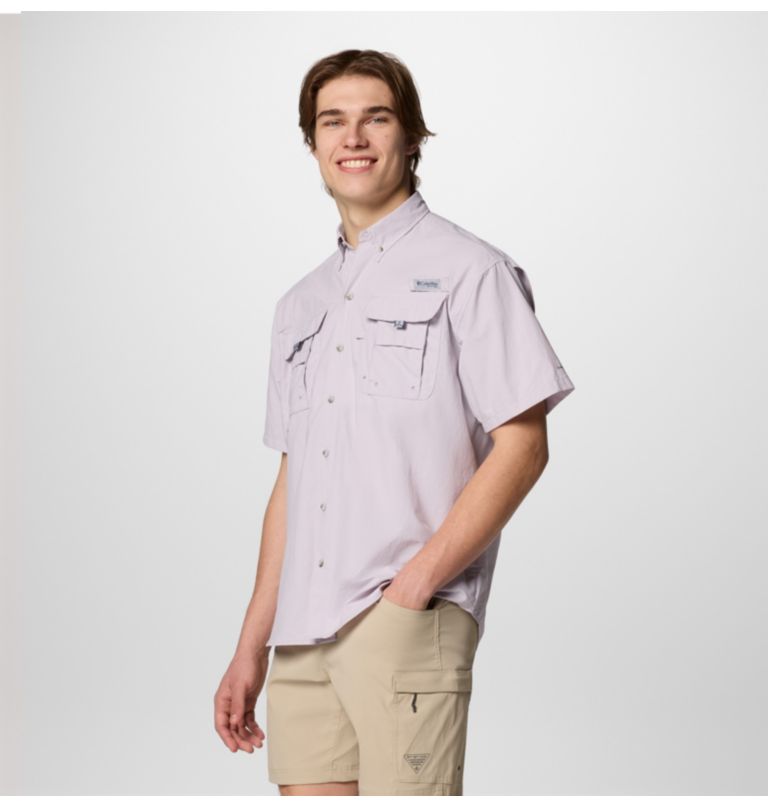 Men’s PFG Bahama II Short Sleeve Shirt - Tall, Color: Lavender Pearl, image 3