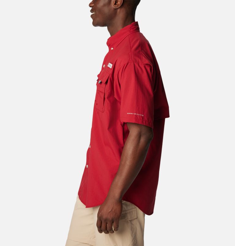Thumbnail: Men’s PFG Bahama II Short Sleeve Shirt - Tall, Color: Beet, image 3