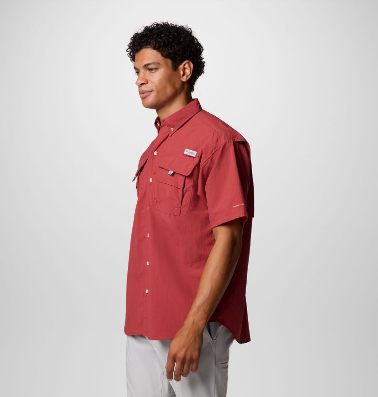 Men’s PFG Bahama II Short Sleeve Shirt - Tall, Color: Dusty Crimson, image 4