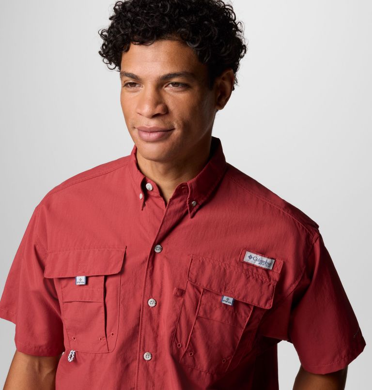 Men’s PFG Bahama II Short Sleeve Shirt - Tall, Color: Dusty Crimson, image 5