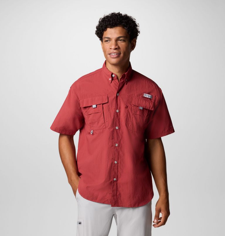 Men’s PFG Bahama II Short Sleeve Shirt - Tall, Color: Dusty Crimson, image 1