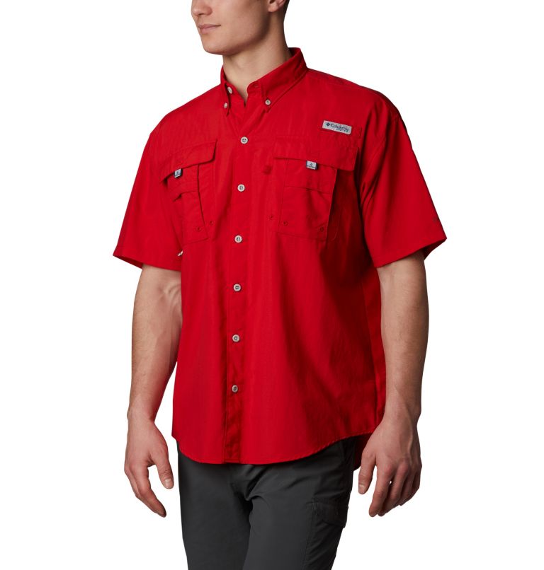 Thumbnail: Men’s PFG Bahama II Short Sleeve Shirt - Tall, Color: Red Spark, image 1
