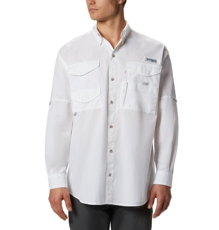 Columbia Men's PFG Bonehead Long Sleeve Shirt White Cap Large