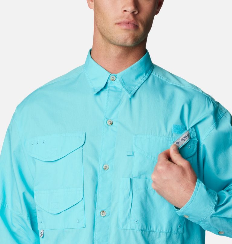 Thumbnail: Men’s PFG Bonehead Long Sleeve Shirt, Color: Opal Blue, image 4