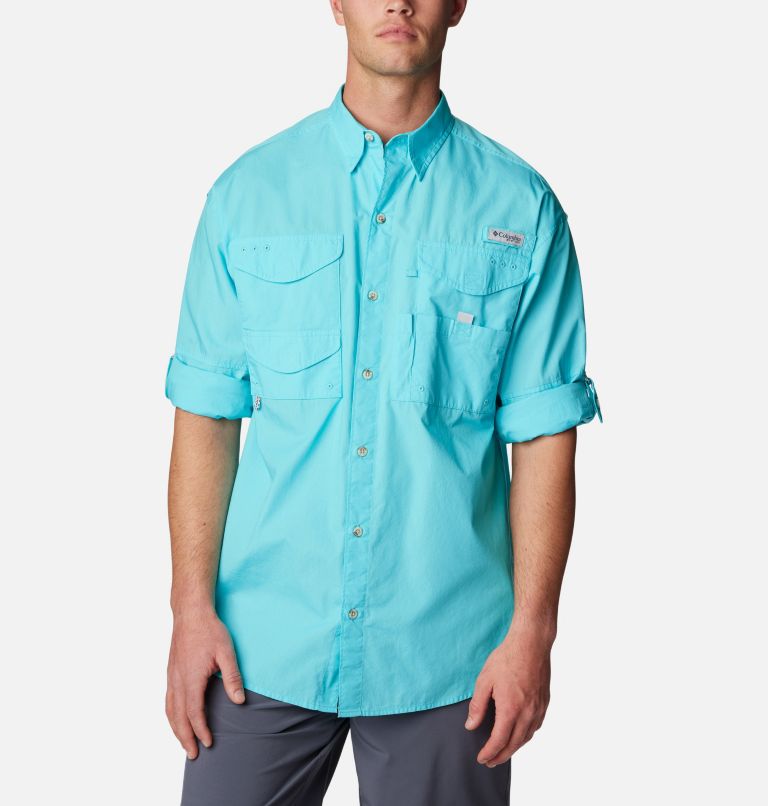 Thumbnail: Men’s PFG Bonehead Long Sleeve Shirt, Color: Opal Blue, image 6