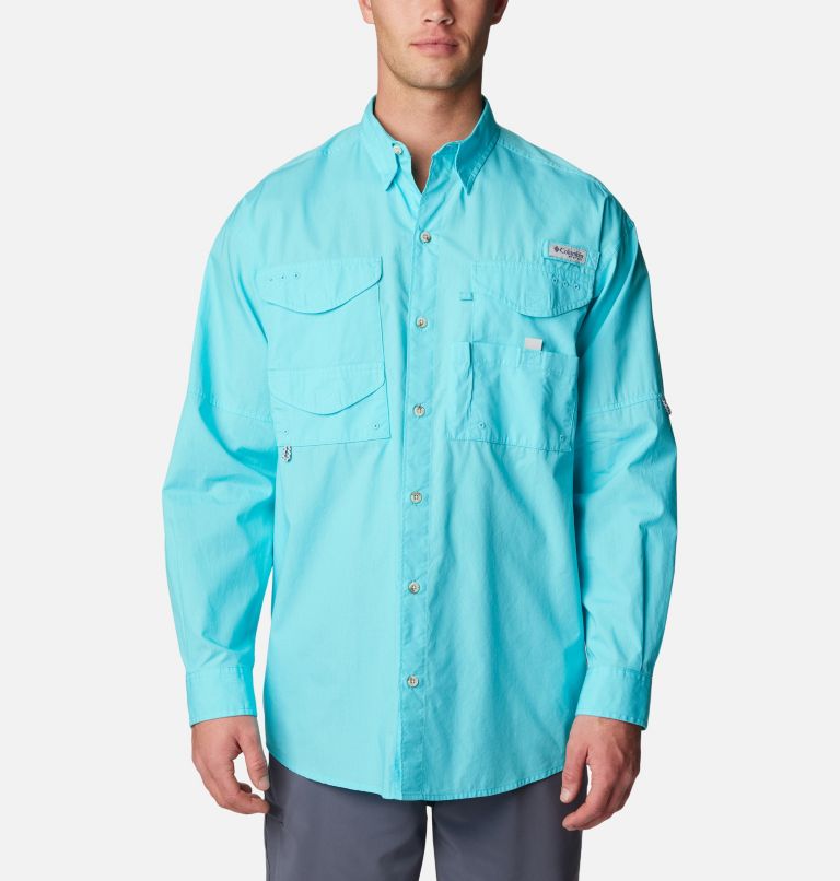 Thumbnail: Men’s PFG Bonehead Long Sleeve Shirt, Color: Opal Blue, image 1
