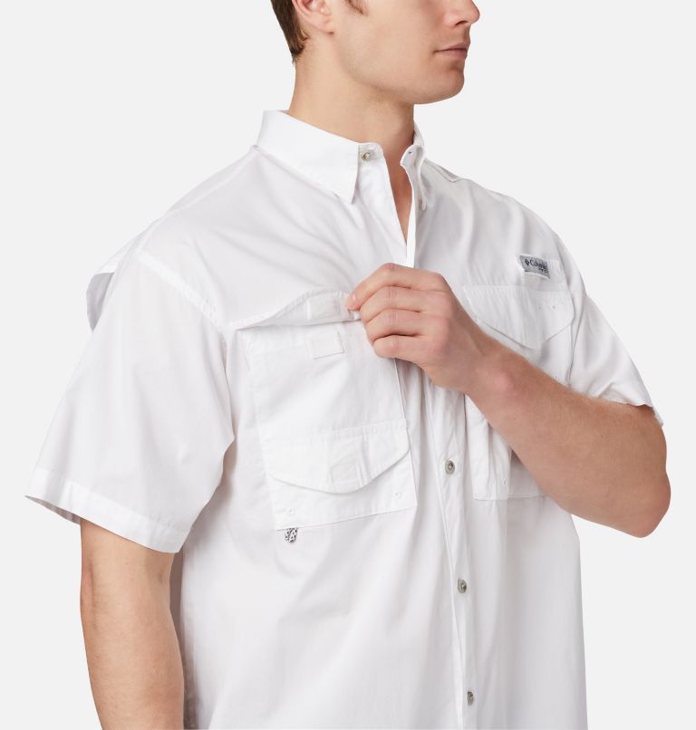 Men’s PFG Bonehead Short Sleeve Shirt, Color: White, image 4