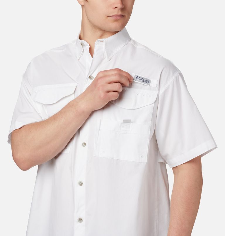 Men’s PFG Bonehead Short Sleeve Shirt, Color: White, image 5