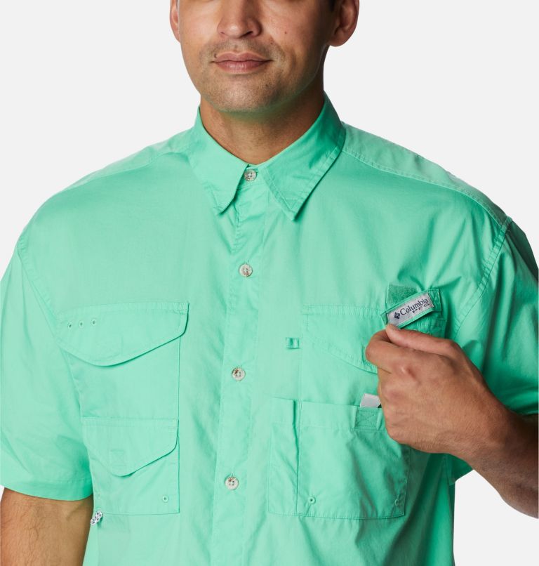 Thumbnail: Men’s PFG Bonehead Short Sleeve Shirt, Color: Light Jade, image 4