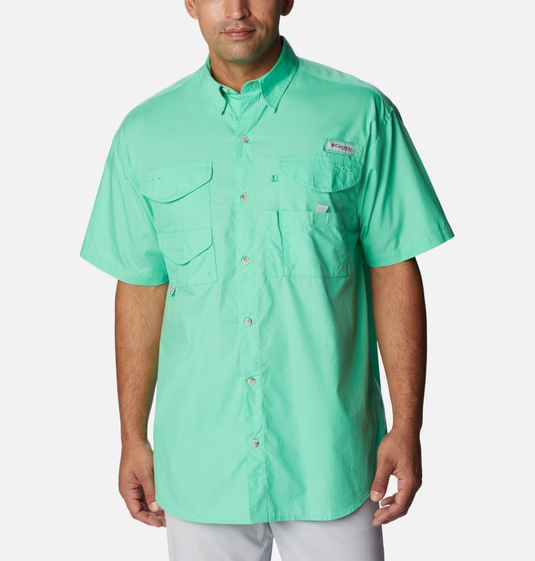 Columbia PFG Fishing Shirt XXL Neon Green Vented Short Sleeve