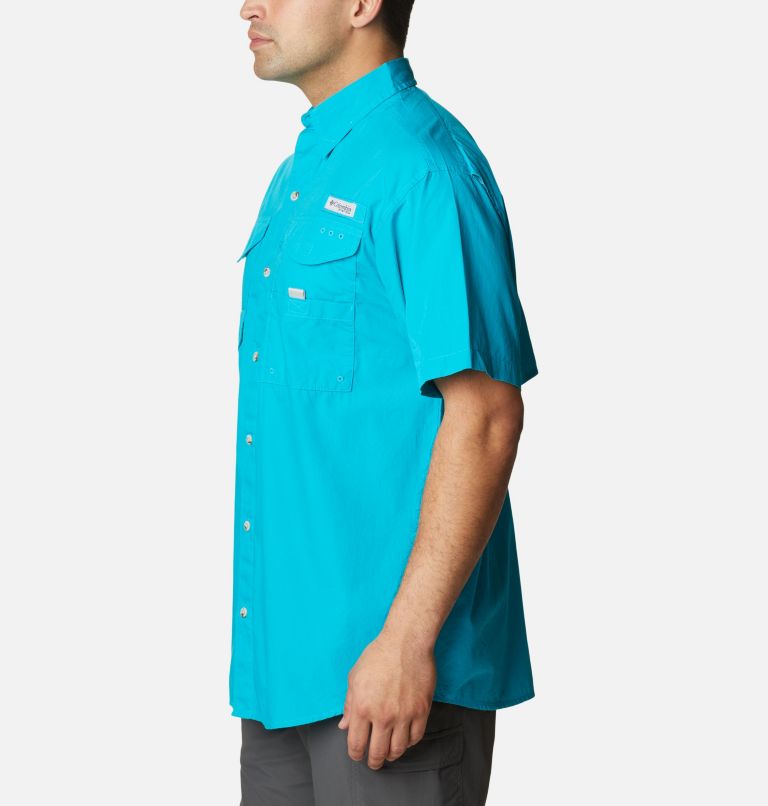 Men’s PFG Bonehead Short Sleeve Shirt, Color: Ocean Teal, image 3