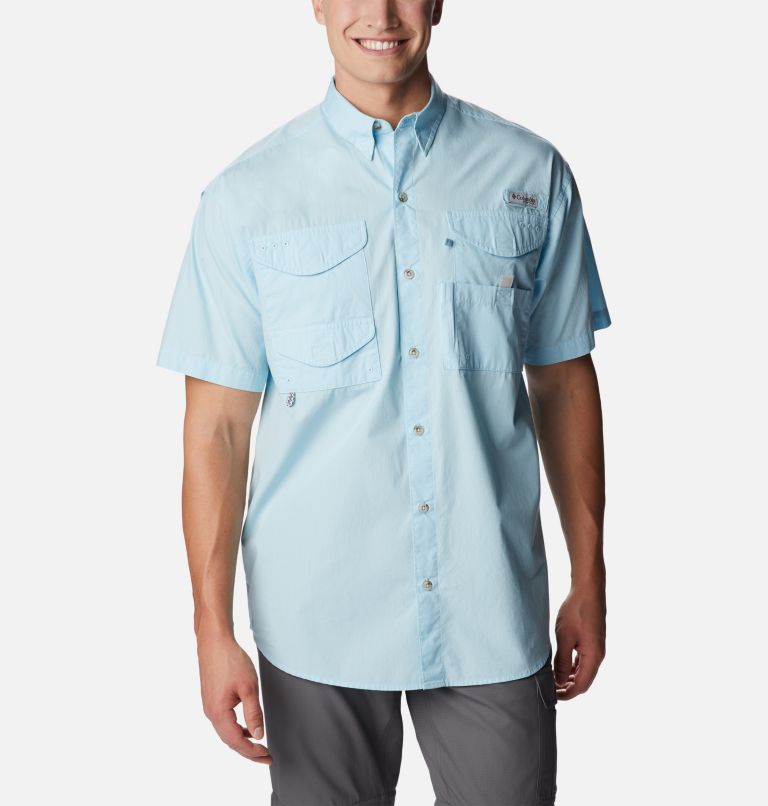 Thumbnail: Men’s PFG Bonehead Short Sleeve Shirt, Color: Spring Blue, image 1