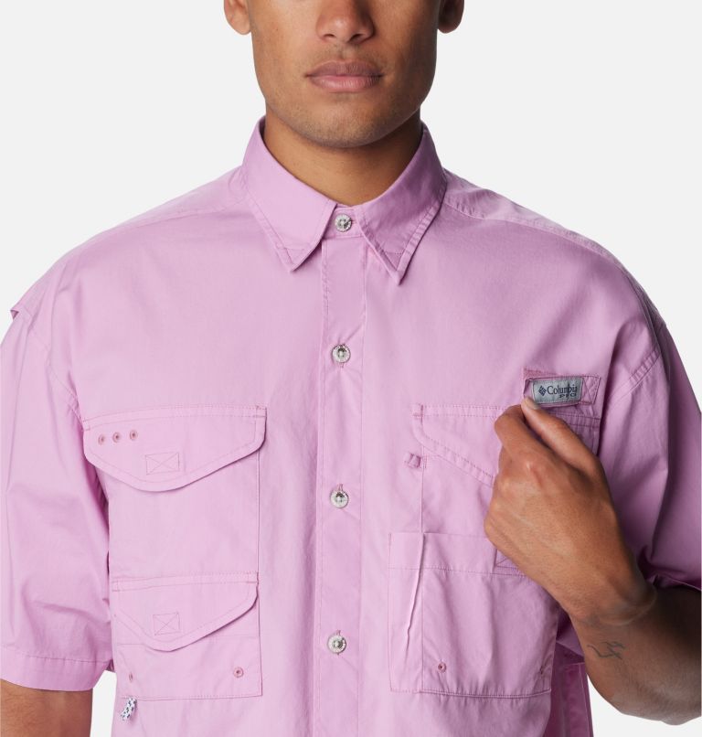 Hook & Tackle Technical Fishing Gear Mens Medium Short Sleeve Pink Shirt