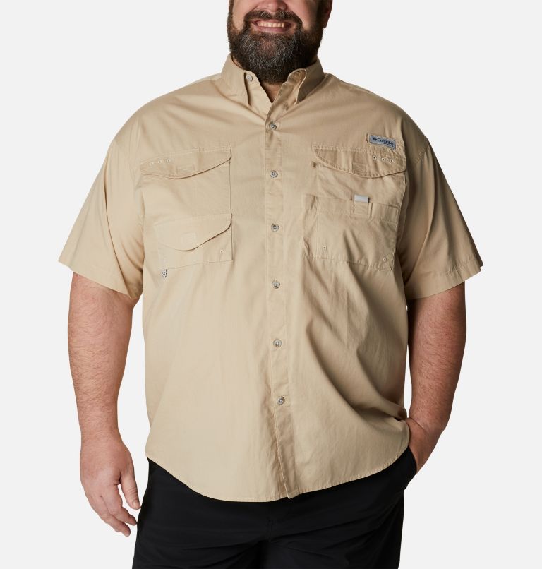 Thumbnail: Men’s PFG Bonehead Short Sleeve Shirt - Big, Color: Fossil, image 1