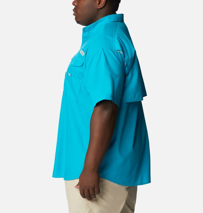 Men’s PFG Bonehead Short Sleeve Shirt - Big, Color: Ocean Teal, image 3