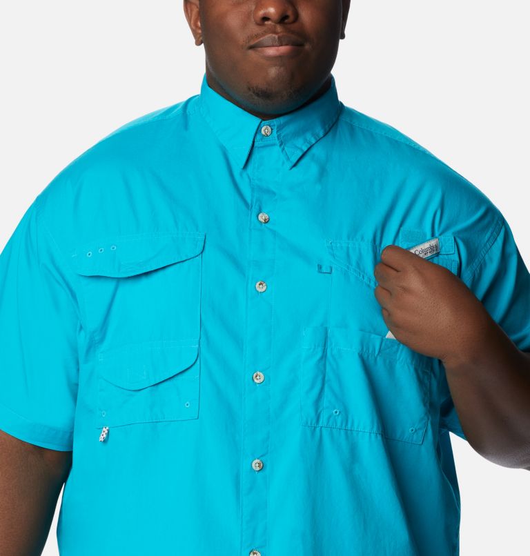 Men’s PFG Bonehead Short Sleeve Shirt - Big, Color: Ocean Teal, image 4