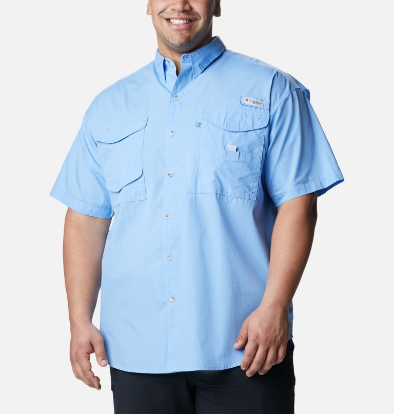 Thumbnail: Men’s PFG Bonehead Short Sleeve Shirt - Big, Color: White Cap, image 1