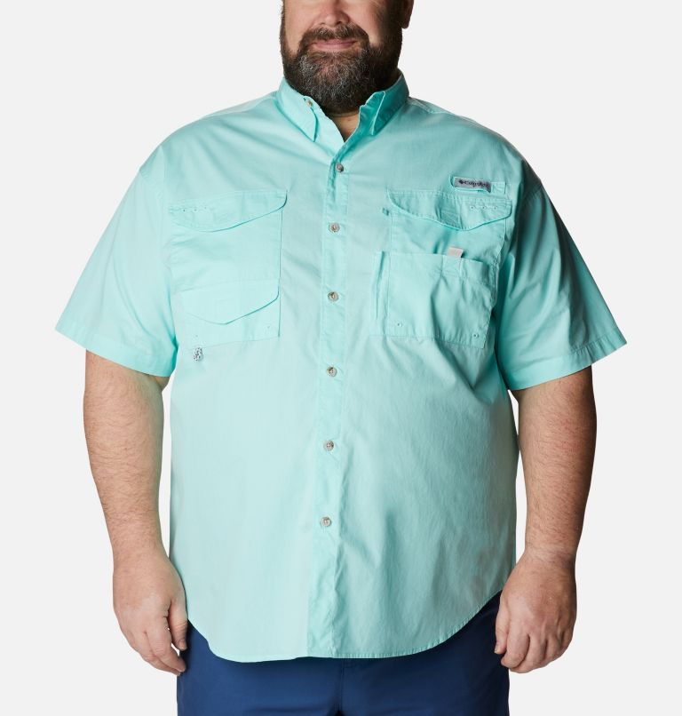 Thumbnail: Men’s PFG Bonehead Short Sleeve Shirt - Big, Color: Gulf Stream, image 1