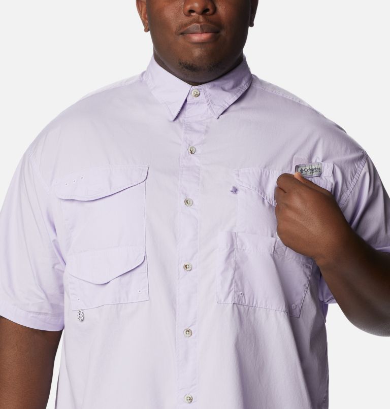 Thumbnail: Men’s PFG Bonehead Short Sleeve Shirt - Big, Color: Soft Violet, image 4