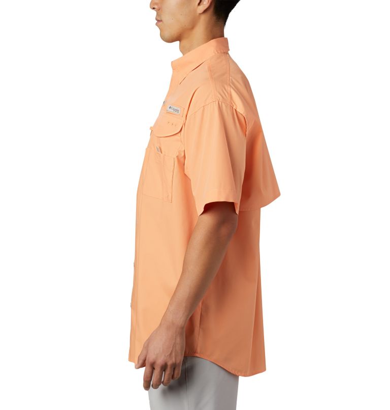 Thumbnail: Men’s PFG Bonehead Short Sleeve Shirt - Big, Color: Bright Nectar, image 3