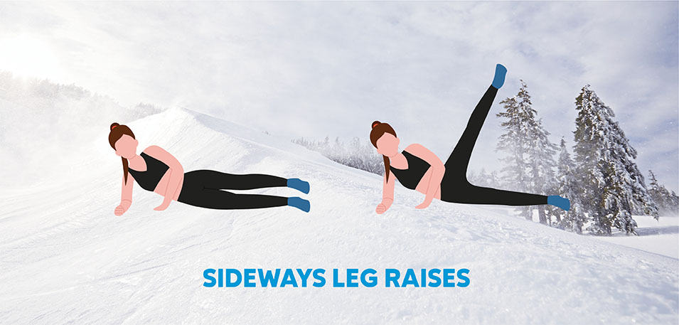 Illustration of women doing sideways leg raises. 