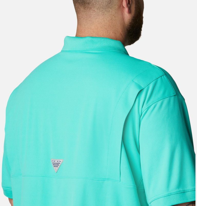 Thumbnail: Men’s PFG Perfect Cast Polo Shirt - Big, Color: Electric Turquoise, image 5