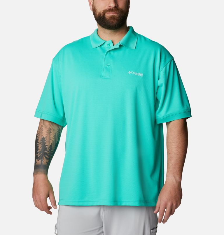 Men’s PFG Perfect Cast Polo Shirt - Big, Color: Electric Turquoise, image 1