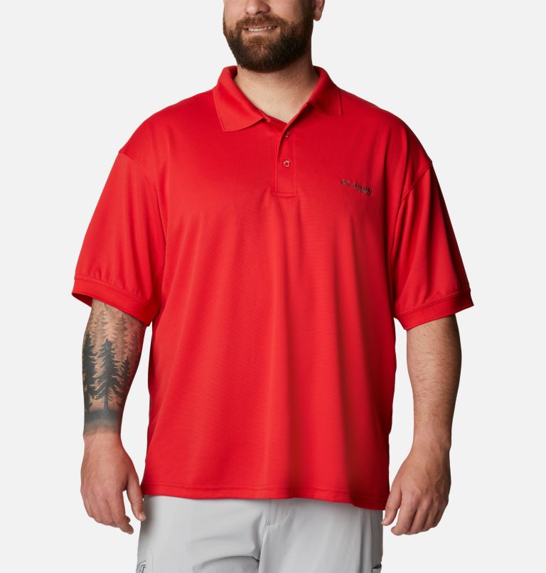 Thumbnail: Men’s PFG Perfect Cast Polo Shirt - Big, Color: Red Spark, image 1