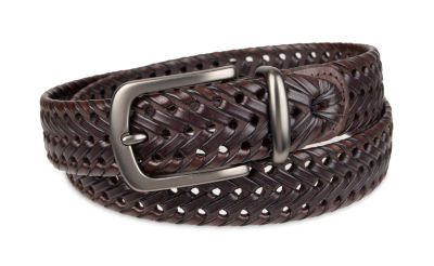 mens brown braided belt
