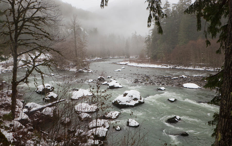 The Pacific Northwest boasts a spectacular array of winter wonderlands you can escape to including the Olympic National Park in Washington state.