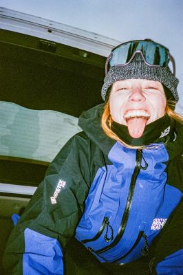 Erin smiling at camera with tongue out