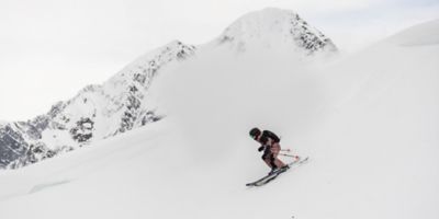 Erin skiing.