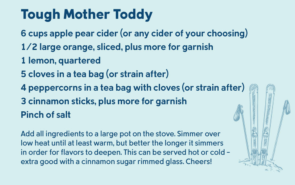 A recipe for the “Tough Mother Toddy.”