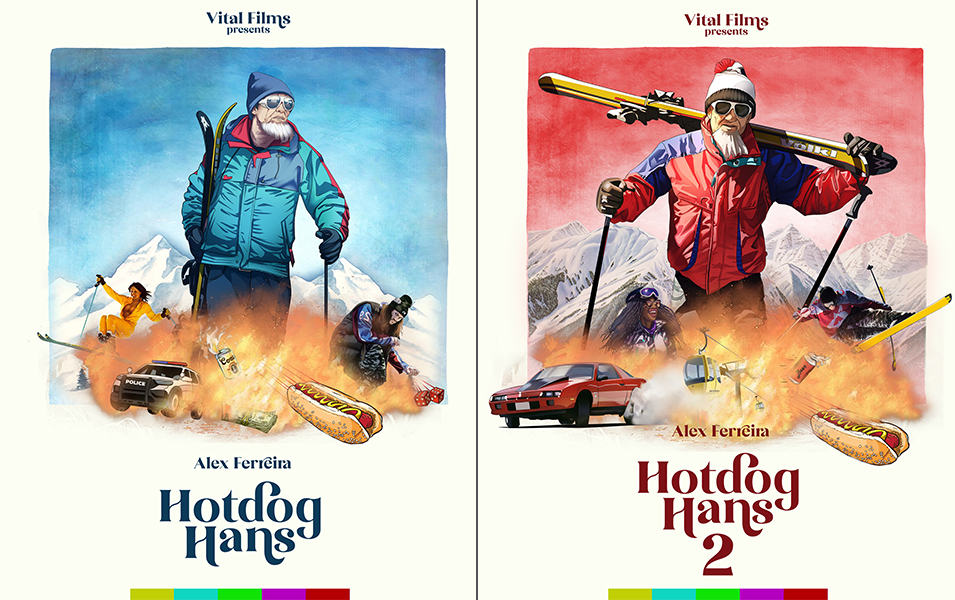 A side-by-side image of the posters for Vital Films “Hot Dog Hans” and “Hot Dog Hans 2.”