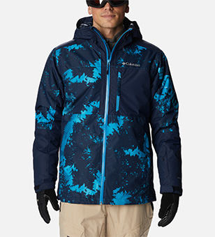 A man in a blue Columbia ski jacket.