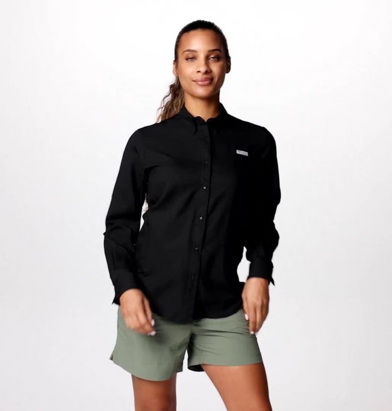 Women's PFG Tamiami II Long Sleeve Shirt, Color: Black