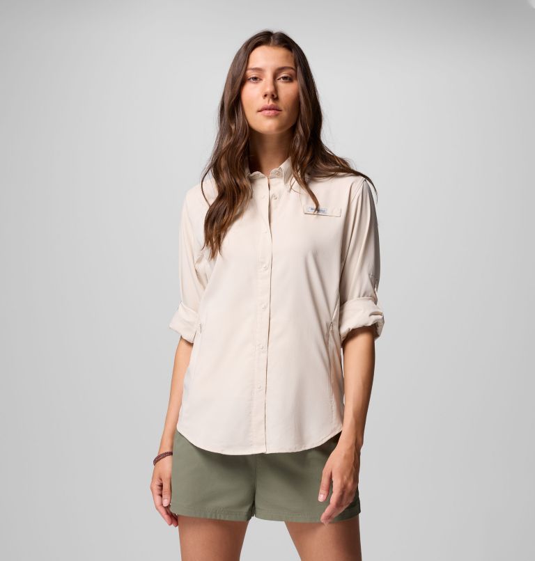Women's PFG Tamiami II Long Sleeve Shirt, Color: Dark Stone, image 7
